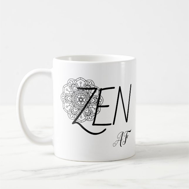 Zen AF  Funny Humour Mandala Coffee Mug (Left)