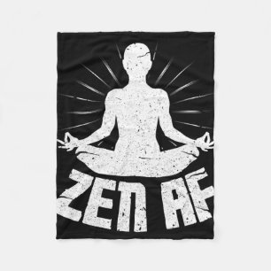Zen Af Shirt Funny Yoga Meditation Fleece Blanket