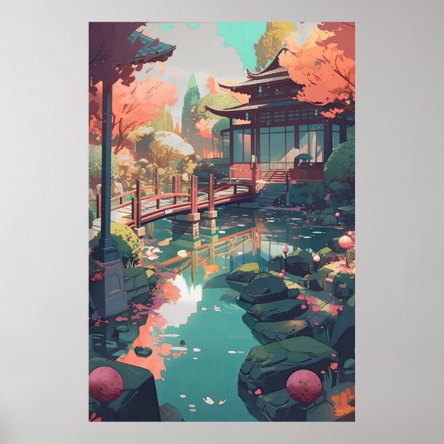 Zen Anime Poster - Lofi Wall Art for Indie Rooms (Front)