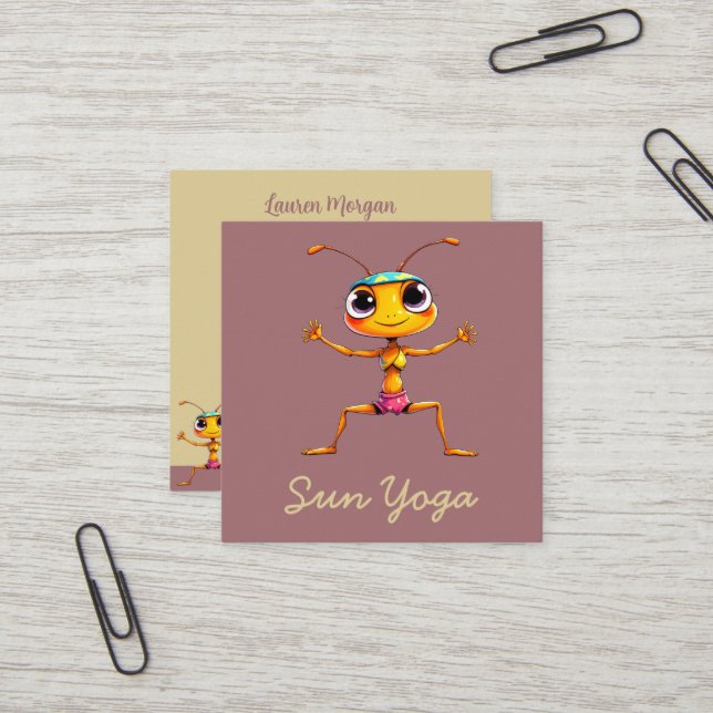 Zen Ants 3 Square Business Card (Front/Back In Situ)