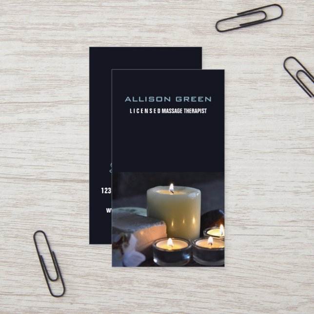 Zen Aromatherapy Massage therapist Salon SPA Business Card (Front/Back In Situ)