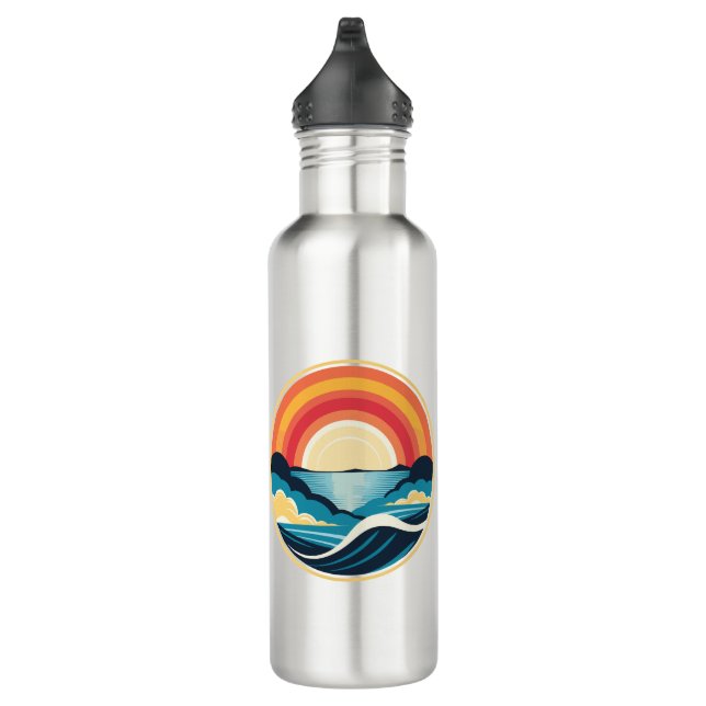Zen Art Deco Sunset over Water 710 Ml Water Bottle (Right)