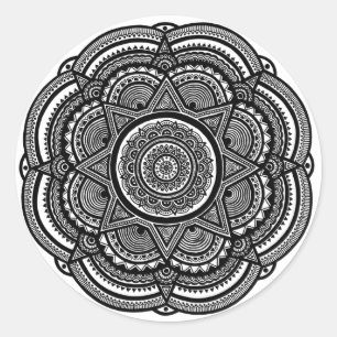 Zen Art Mandala Classic Round Sticker