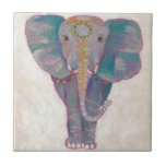 Zen Asian Elephant Tile<br><div class="desc">Zen Asian Elephant. Artist: Chariklia Zarris. Image ID: 107597GG.</div>