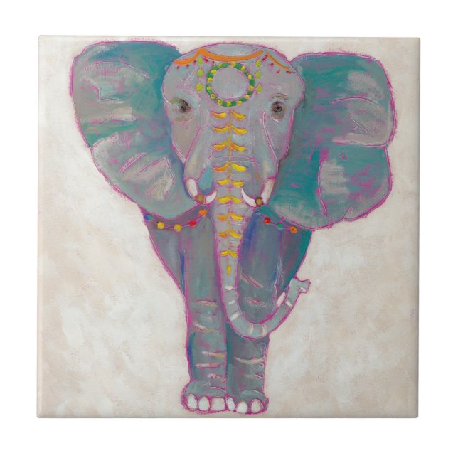 Zen Asian Elephant Tile (Front)
