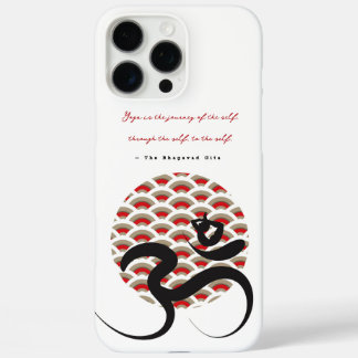Zen Asian Red Sun Yoga Modern Calligraphy Om Aum iPhone 16 Pro Max Case