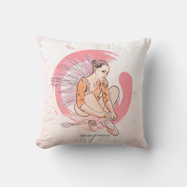 Zen Ballet Flow – Minimalist Dancer Pillow (Front)
