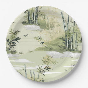 Zen Bamboo Forest Botanical Pattern (1) Paper Plate