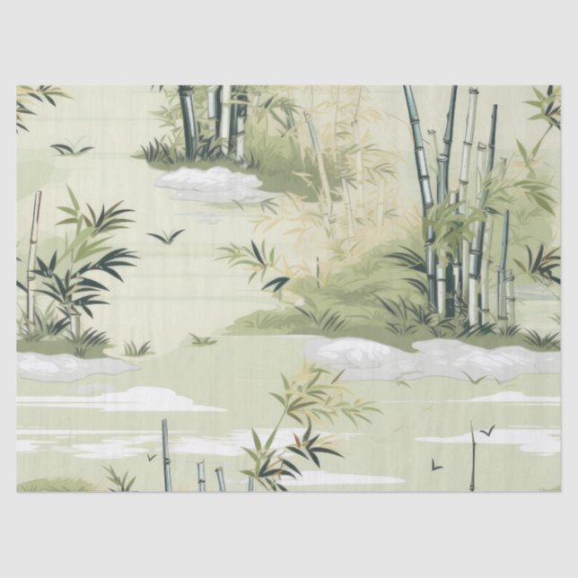 Zen Bamboo Forest Botanical Pattern (1) Tissue Paper (Front)