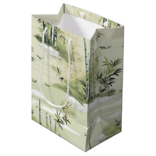 Zen Bamboo Forest Botanical Pattern (2) Medium Gift Bag