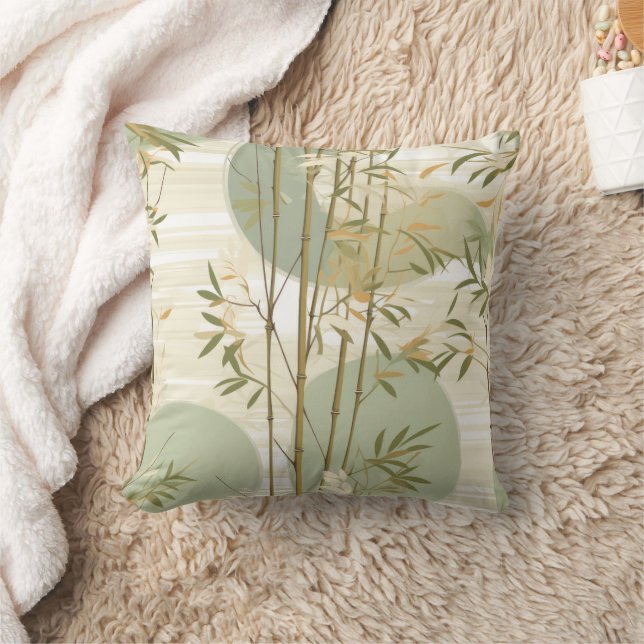 Zen Bamboo Forest Botanical Pattern (3) Cushion (Blanket)