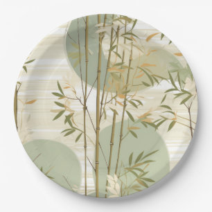 Zen Bamboo Forest Botanical Pattern (3) Paper Plate
