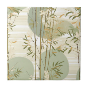 Zen Bamboo Forest Botanical Pattern (3) Tile