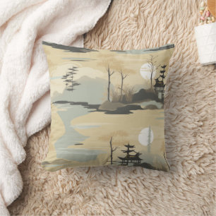 Zen Bamboo Forest Botanical Pattern (4) Cushion