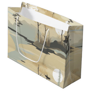 Zen Bamboo Forest Botanical Pattern (4) Large Gift Bag