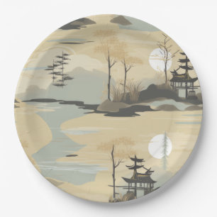 Zen Bamboo Forest Botanical Pattern (4) Paper Plate