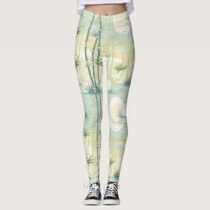 Zen Bamboo Forest Botanical Pattern (5) Leggings
