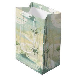 Zen Bamboo Forest Botanical Pattern (5) Medium Gift Bag