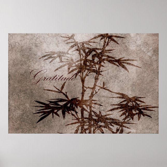 Zen Bamboo Gratitude Poster (Front)