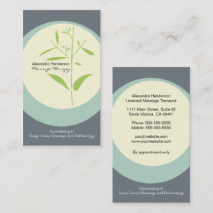 Zen Bamboo Massage Therapy Business Card - Grey