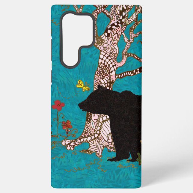 Zen Bear and Tangled Tree Samsung Galaxy S22 Ultra Case (Back)