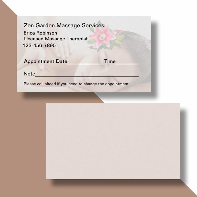 Zen Beauty Massage Services Appointment Cards (Creator Uploaded)