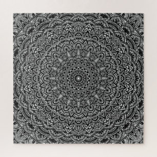 Zen Black and white Mandala Jigsaw Puzzle