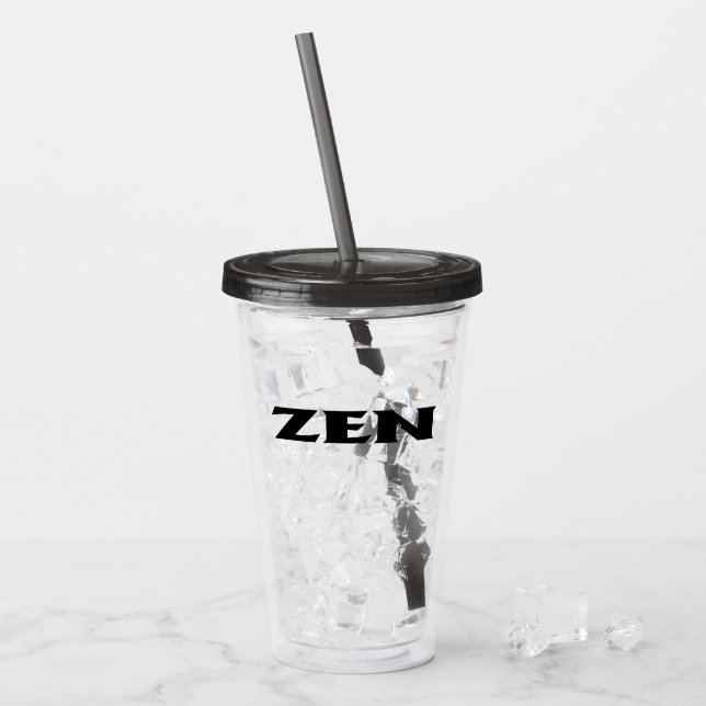 Zen black black acrylic tumbler (Front Ice)