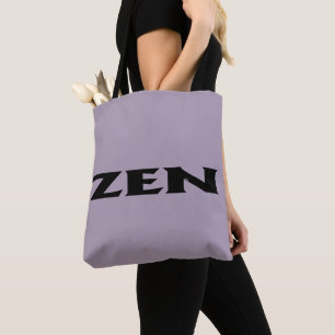 Zen black gray shoulder tote bag