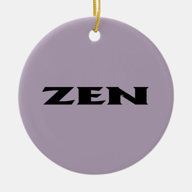 Zen black grey round ceramic ornament (Front)