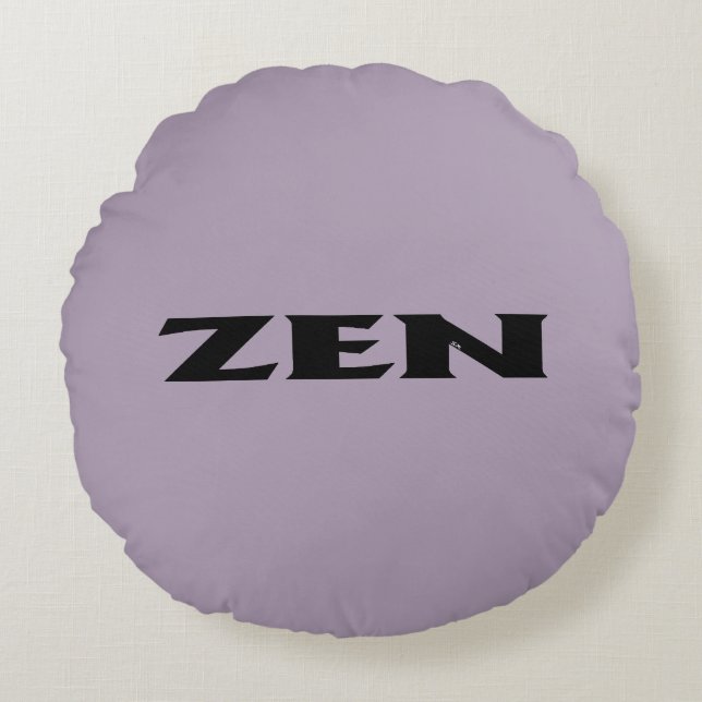 Zen black grey round poly throw pillow (Front)