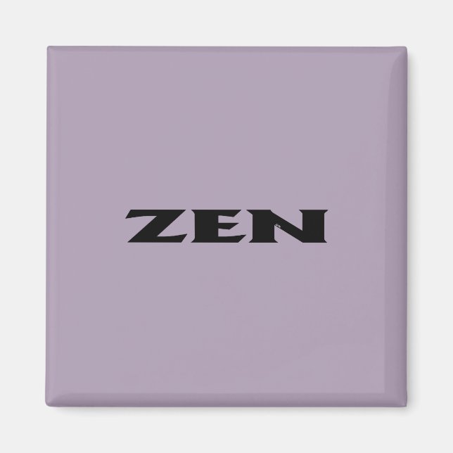 Zen black grey square magnet (Front)