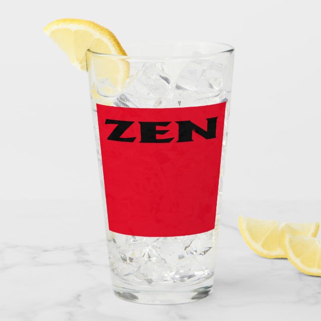 Zen black red glass tumbler (Front Ice)