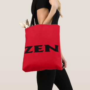 Zen black red shoulder tote bag