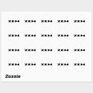 Zen black white round small stickers