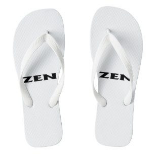 Zen black white wide flip flops