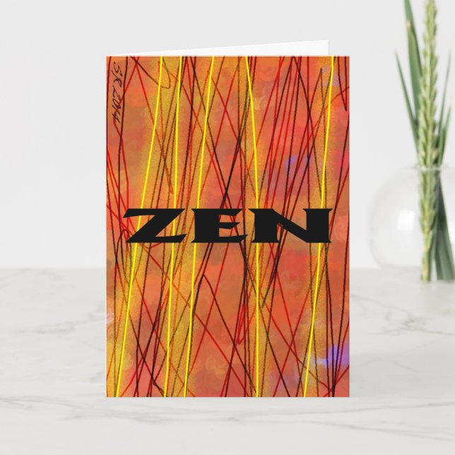 Zen black wire greeting card (Front)