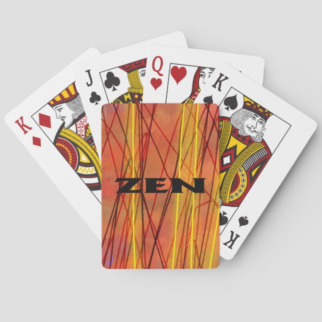 Zen black wire Poker playing cards (Back)