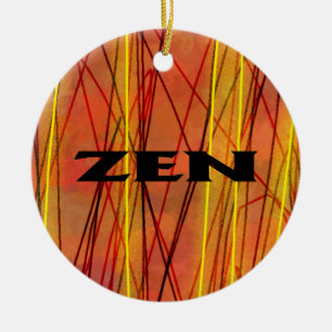 Zen black wire round ceramic ornament