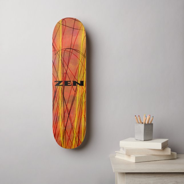 Zen black wire skateboard (Wall Art)