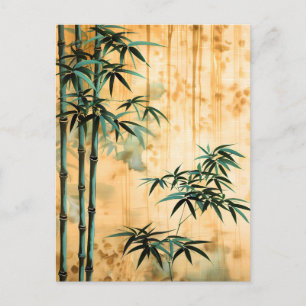Zen Botanical Nature Bamboo Forest Announcement Postcard
