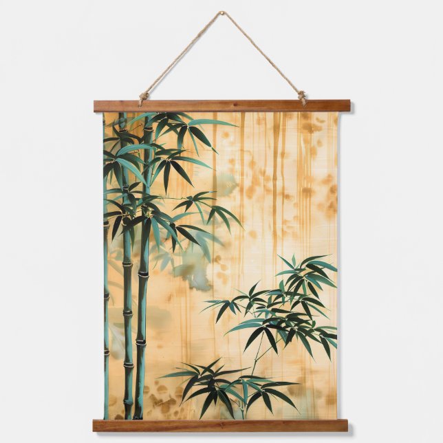 Zen Botanical Nature Bamboo Forest Hanging Tapestry (Front)