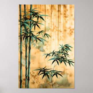 Zen Botanical Nature Bamboo Forest Poster