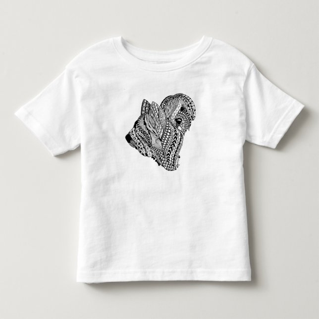 Zen Briard B/W Toddler Tee (Front)