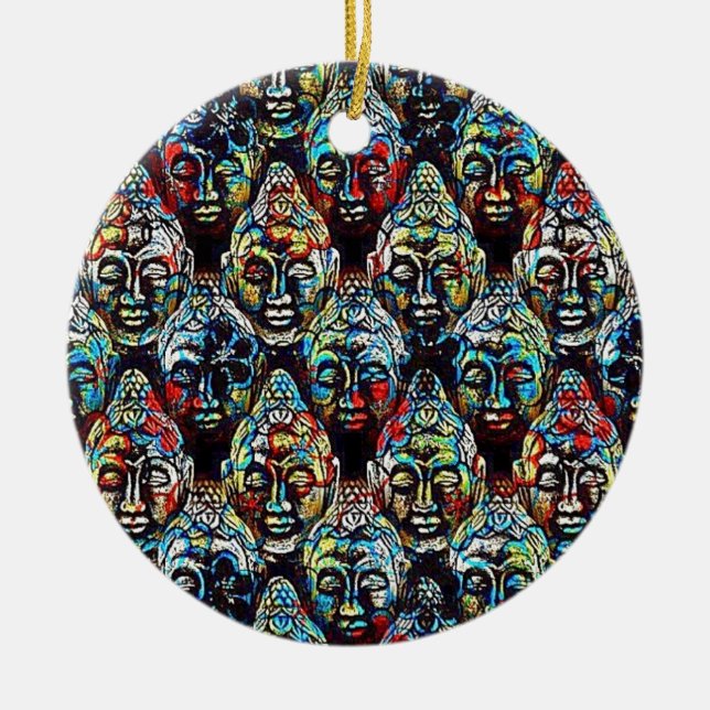 Zen Buddha Ceramic Tree Decoration (Front)