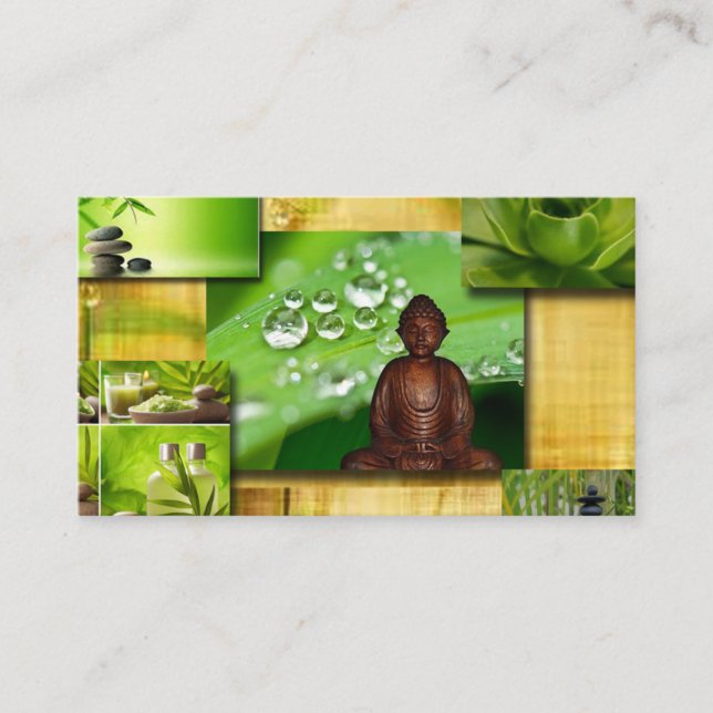 Zen & Buddha Collage Meditation Instructor Business Card (Front)