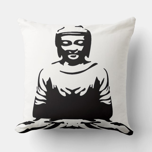 Zen Buddha Decorative Throw Pillow (Front)