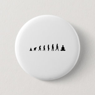 Zen Buddha Evolution Meditation Mindfulness Yoga - 6 Cm Round Badge