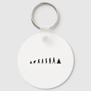 Zen Buddha Evolution Meditation Mindfulness Yoga - Key Ring