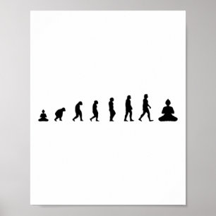 Zen Buddha Evolution Meditation Mindfulness Yoga - Poster